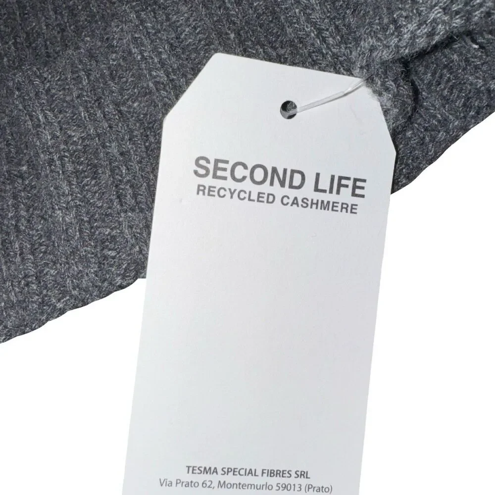 TESMA Recycled Cashmere Wool Beanie Men’s Hat One Size Fits Most Gray‎ NWT